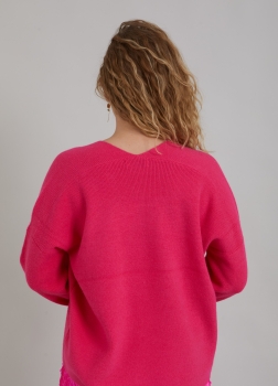 Coster Copenhagen, V-neck knit, neon pink